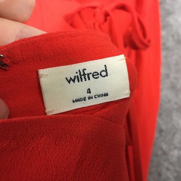 Aritzia Wilfred Dress 4 Cocktail A Line Boat Neck Strappy Open Plunge Back Red - Picture 12 of 15